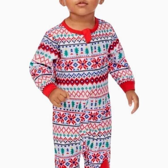 CHRISTMAS Pajamarama Unisex Christmas Fairisle Sleeper New 12 Month - Picture 4 of 12